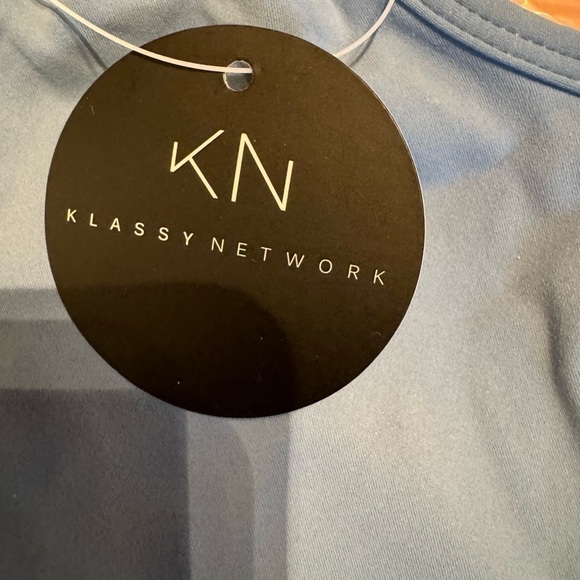 Klassy Network Scoop Neck Tank Bodysuit Size Small, Blue. NWT - Picture 3 of 8